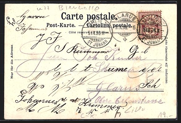 Cartoline postali: Litho Basel, Gasthaus Bayrische Bierhall – Usato da Berlin venduto da bartko-reher 1