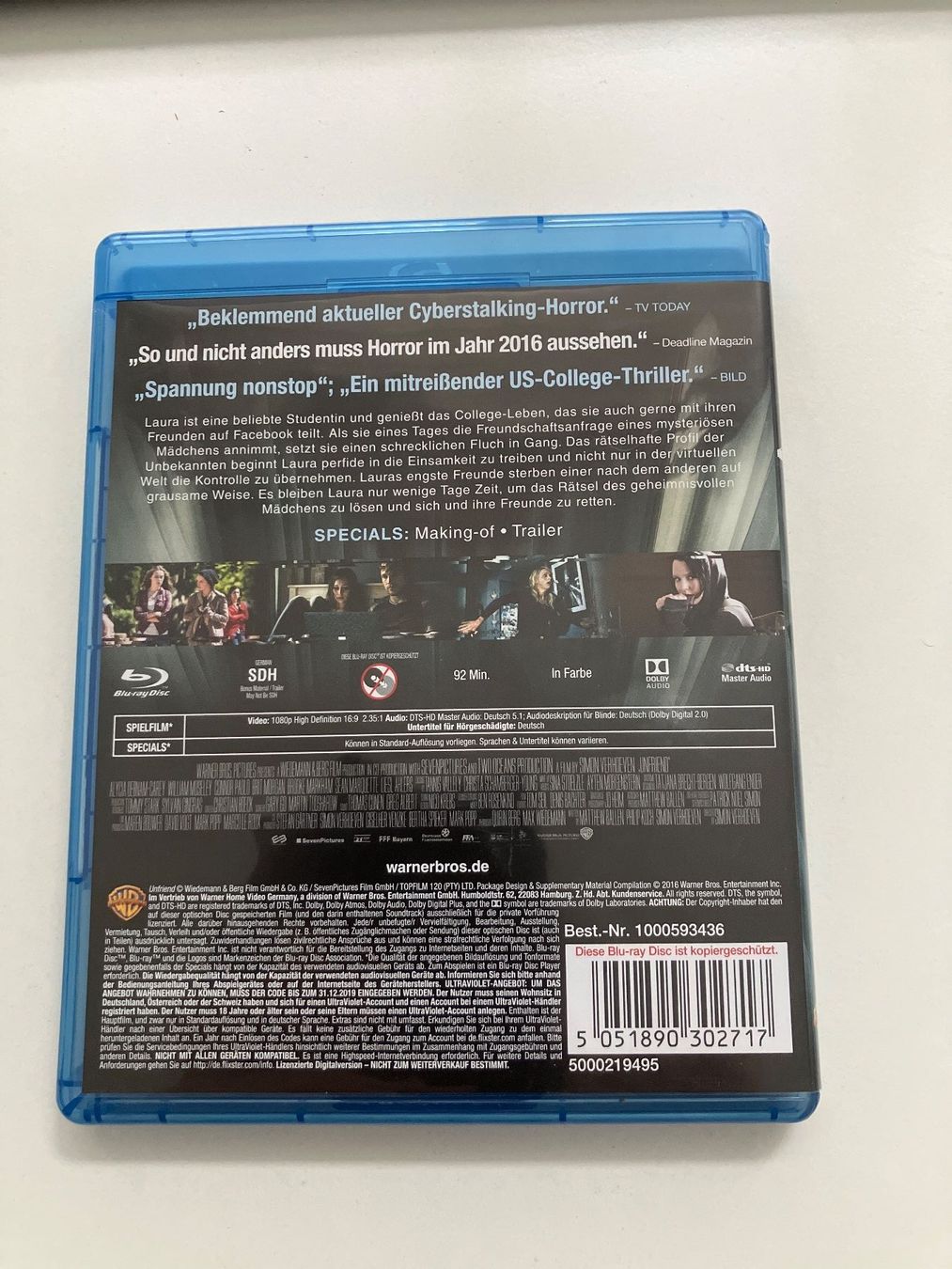 Alle DVDs: Unfriend [Blu-ray] – Gebraucht aus Arbon von HelFer01 1