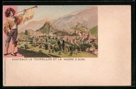 Litho Sion, Chateaux le Tourbillon et la