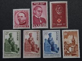 Saar Mi-Nr.289-290-292-293/295-296 Postfrisch Geprüft 120 Fr