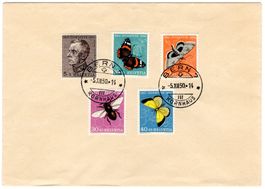 Pro Juventute 1950 - Serie auf Umschlag mit Stempel BERN 7