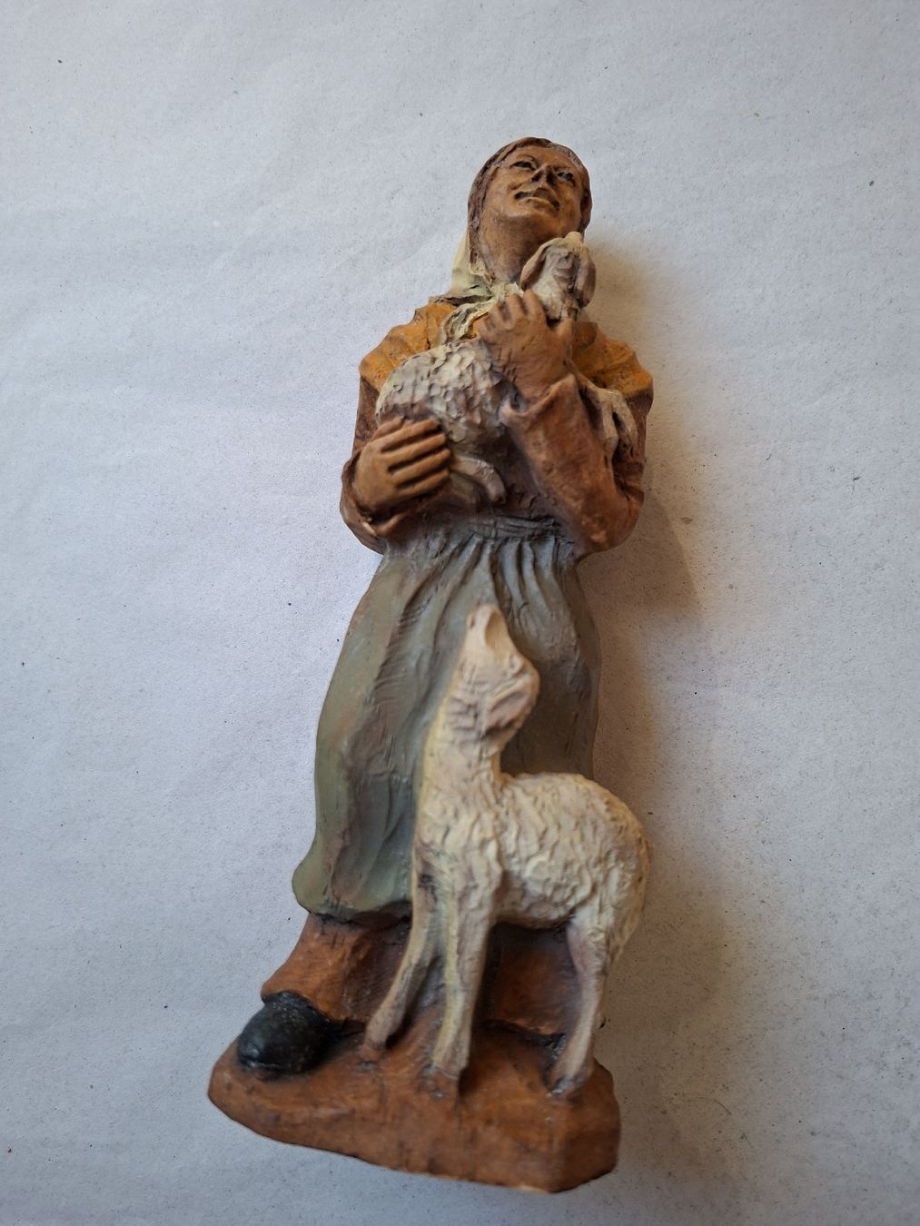 Figuren: Krippefigur Frau mit Lamm handgeschnitzt ca. 18 cm – Gebraucht aus Klingnau von vollmond36 4