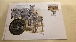 1991 Medallienbrief WWF Hartmann-Bergzebra
