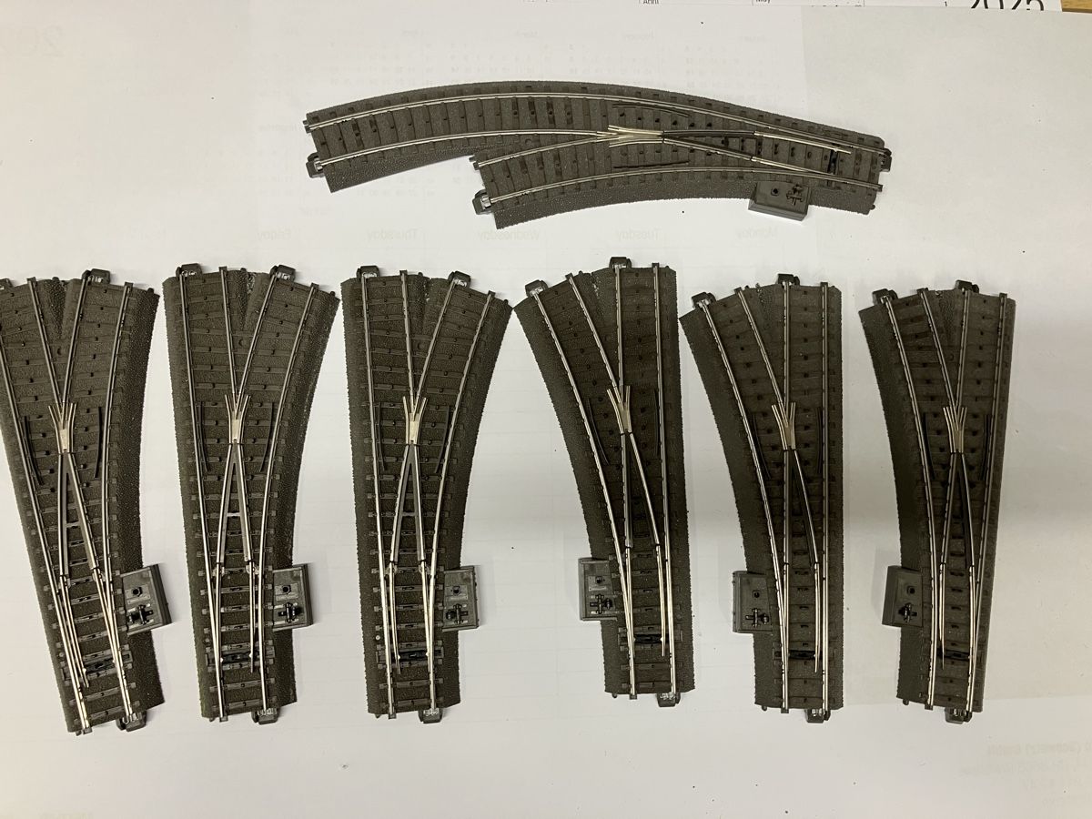 Märklin Modellini di ferrovie: Märklin C Geleise 7 x Weichen – Usato da Schönenwerd venduto da Lichi