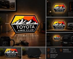 Lightbox Enseigne lumineuse Toyota, logo vintage