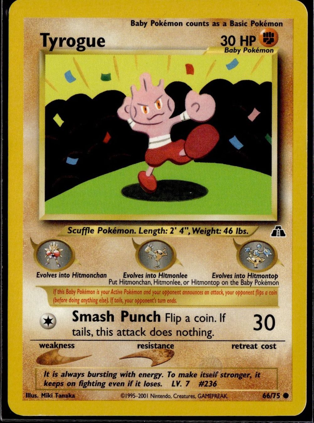 Pokémon Carte collezionabili: Tyrogue 66/75 Pokemon Neo Discovery – Usato da Zürich venduto da pokemon_cards
