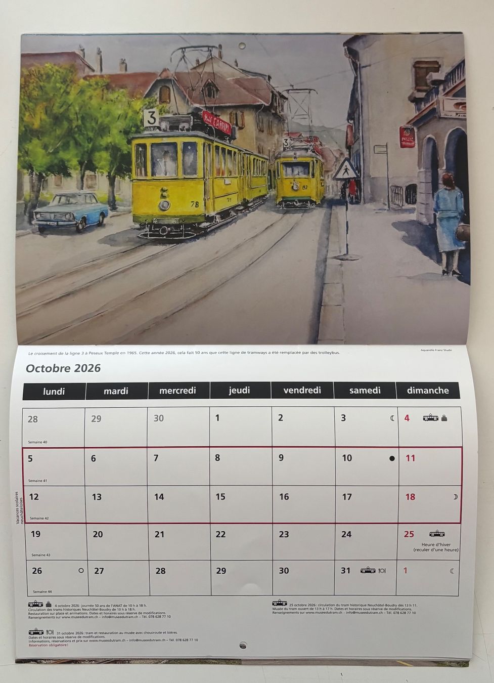 Calendari: Calendrier 2026 - Musée du tram Neuchâtel – Usato da Neuchâtel venduto da gefdeneuch 6