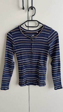 Langarmshirt von Twothirds in Grösse S, blau gestreift