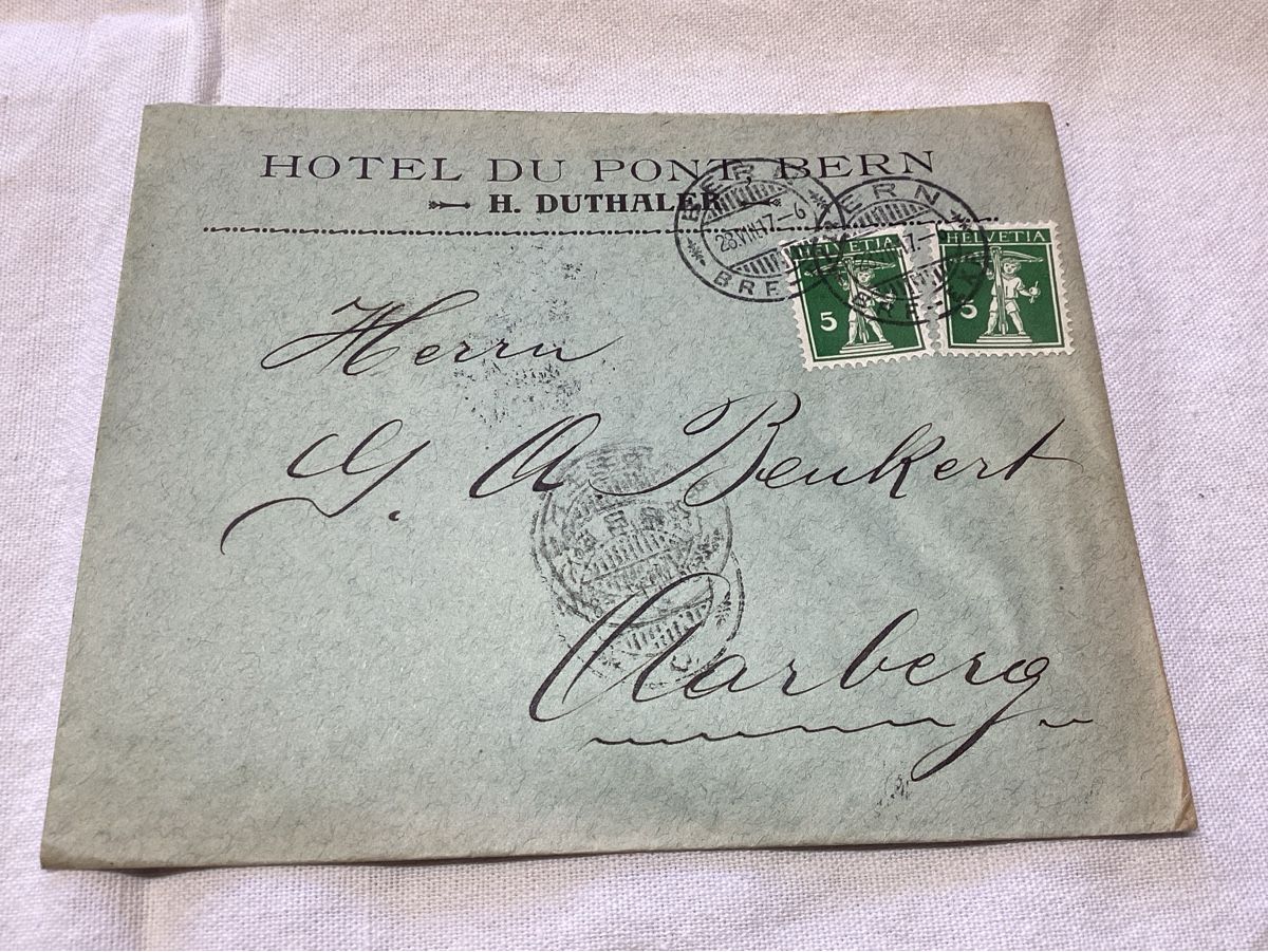 Cartoline postali: Bern hôtel du pont 1917 – Usato da Luc (Ayent) venduto da Rebouille