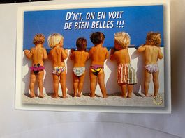 Carte postale vintage - "D'ici, on en voit de bien belles"