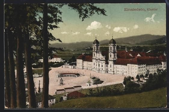 Cartoline postali: AK Einsiedeln, Blick auf das Kloster – Usato da Berlin venduto da bartko-reher