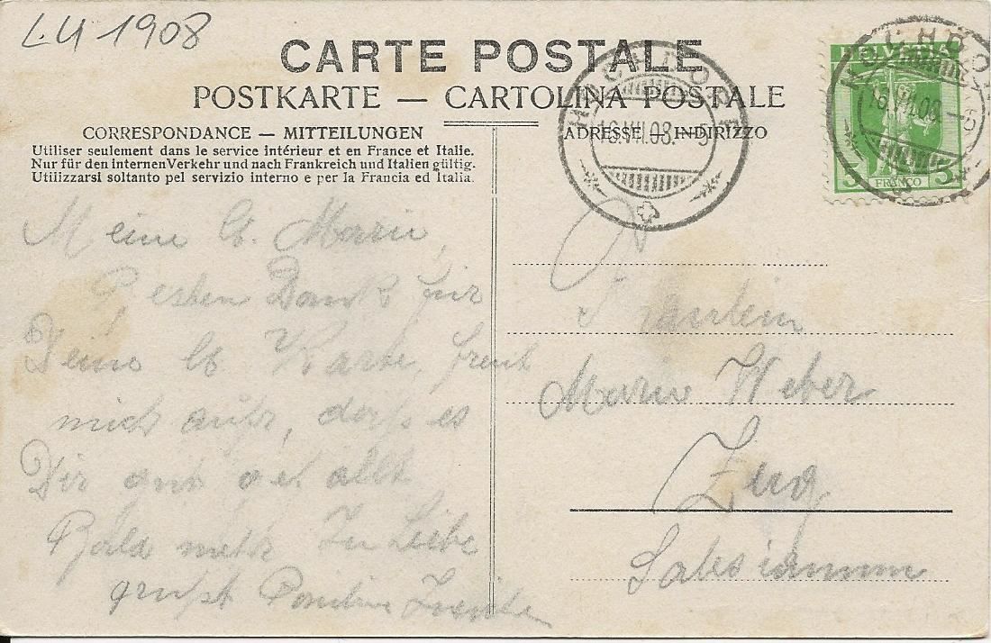 Cartoline postali: Baldegg LU Töchterpensionat, Kirche 1908 sehr gut erhalten – Nuovo (secondo la descrizione) da Ennetmoos venduto da Ambuman 1