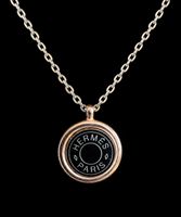 Collier pendentif Clou de Selle Hermes bi ton rose / acier