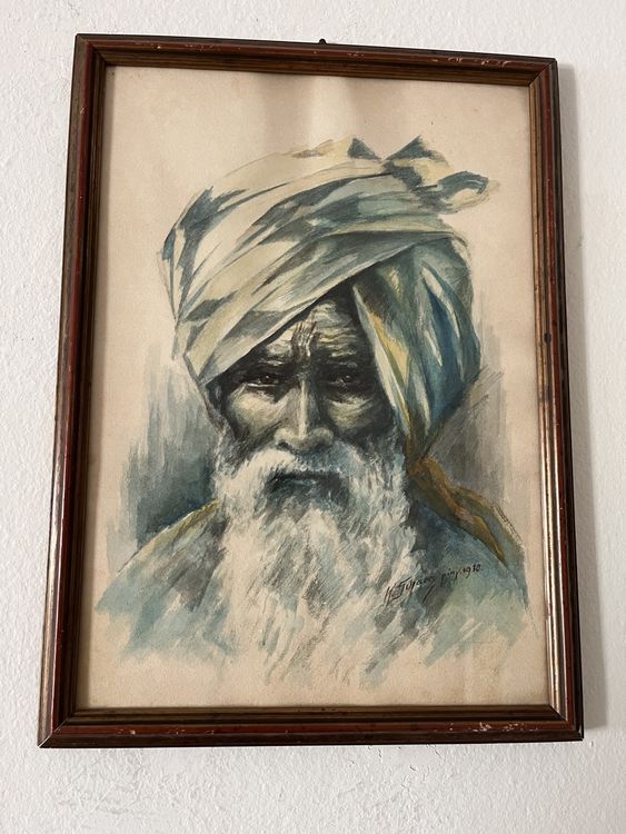 Very Vintage Portrait Painting – Signed & Dated 1930 – Frame (Gebraucht ...