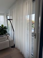 Design Tagesvorhang Weiss/Ecru Leinenoptik 499cm Top Zustand