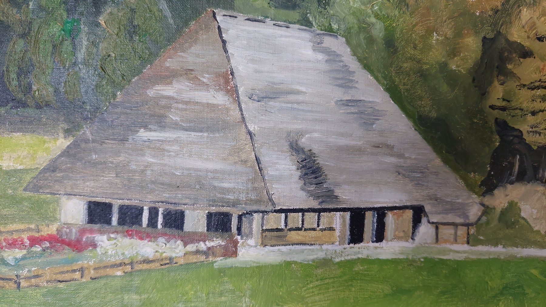 Gemälde: Gemälde mit Bauernhaus-Motiv, signiert, – Gebraucht aus Bollingen von Jan07 1