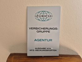 Vintage Emailschild Zürich Versicherung Logo Emaille Schild
