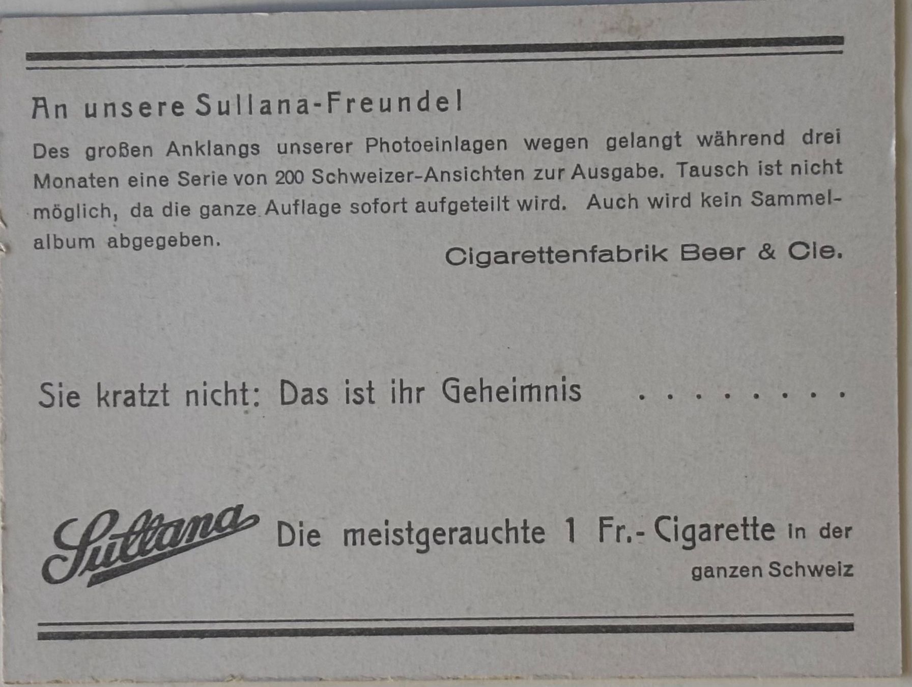 Ansichtskarten: Sultana Zigarettenbild - Alp Giop, St. Moritz, Bergsteigen – Gebraucht aus Frauenfeld von Merk52 1