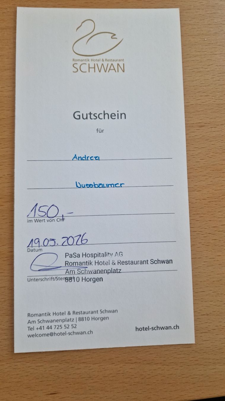 Buoni: Gutschein Restaurant Schwan, Horgen – Nuovo e nell'imballaggio originale da Horgen venduto da Happi76