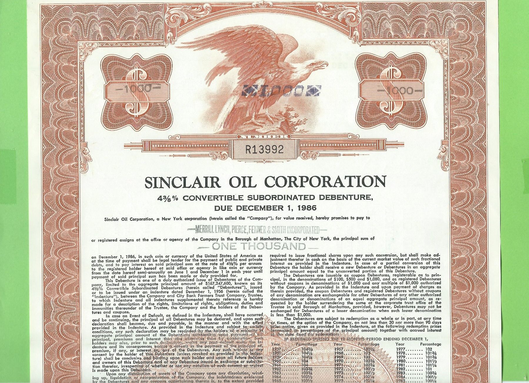 Tutti le monete: Sinclair Oil Corporation – Usato da Zürich venduto da t24_de