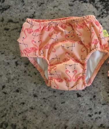 Baby- Badewindel mit Flamingo-Muster, neuwertig