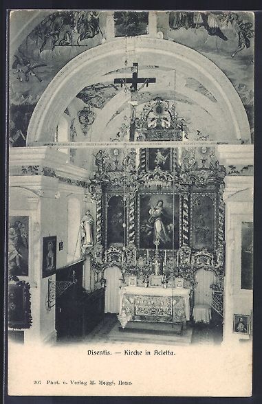 Cartoline postali: AK Disentis, Kirche in Acletta – Usato da Berlin venduto da bartko-reher