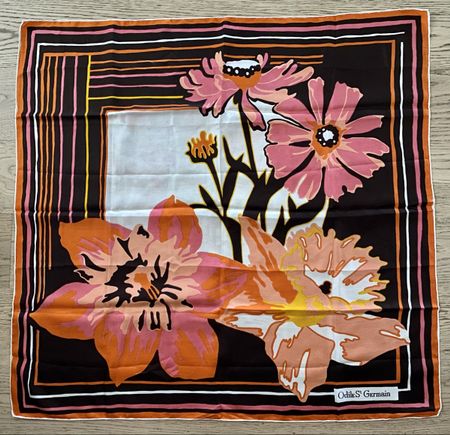 Odile St Germain Seiden-Foulard / Silk Scarf – Blumenmuster