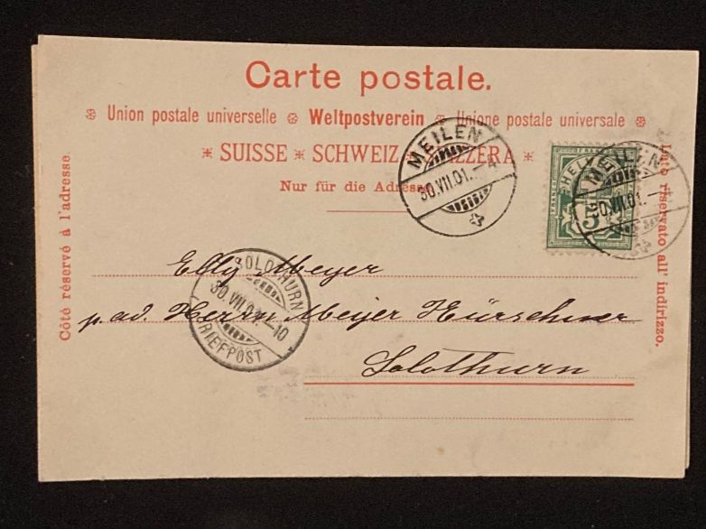 Cartoline postali: Gruss aus Meilen - AK  - 1901 – Usato da zürich venduto da papalapa