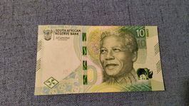 Seltene 10 Rand Banknote Suedafrika - Mandela & Nashorn!
