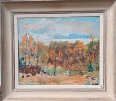 E. Marguerat huile sur toile paysage au-dessus du lac