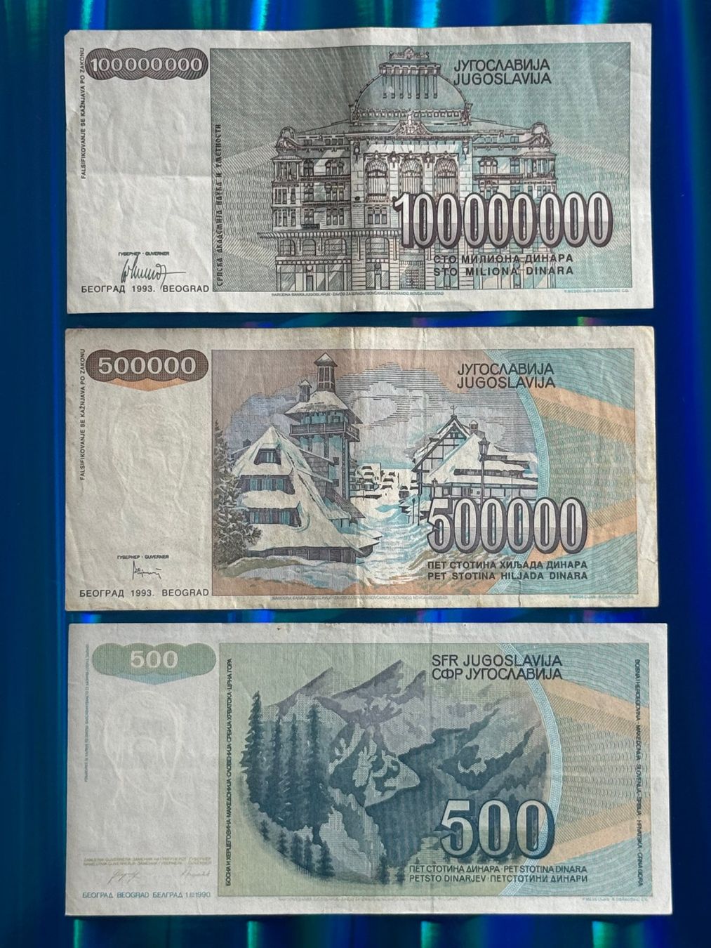 Banknoten: HYPERINFLATION - Belgrad 1990/93 - Jugoslawien - Dinara – Gebraucht aus Pfäffikon SZ von Sieben77 2