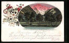Litho Interlaken, Die Jungfrau im Alpeng