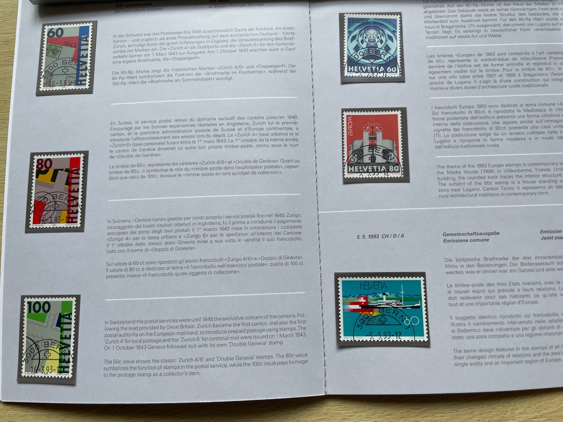 Tutti i francobolli: Carnet timb. 1993 prix poste 35.- SBK 85.- – Usato da Sonceboz-Sombeval venduto da Comment2 3