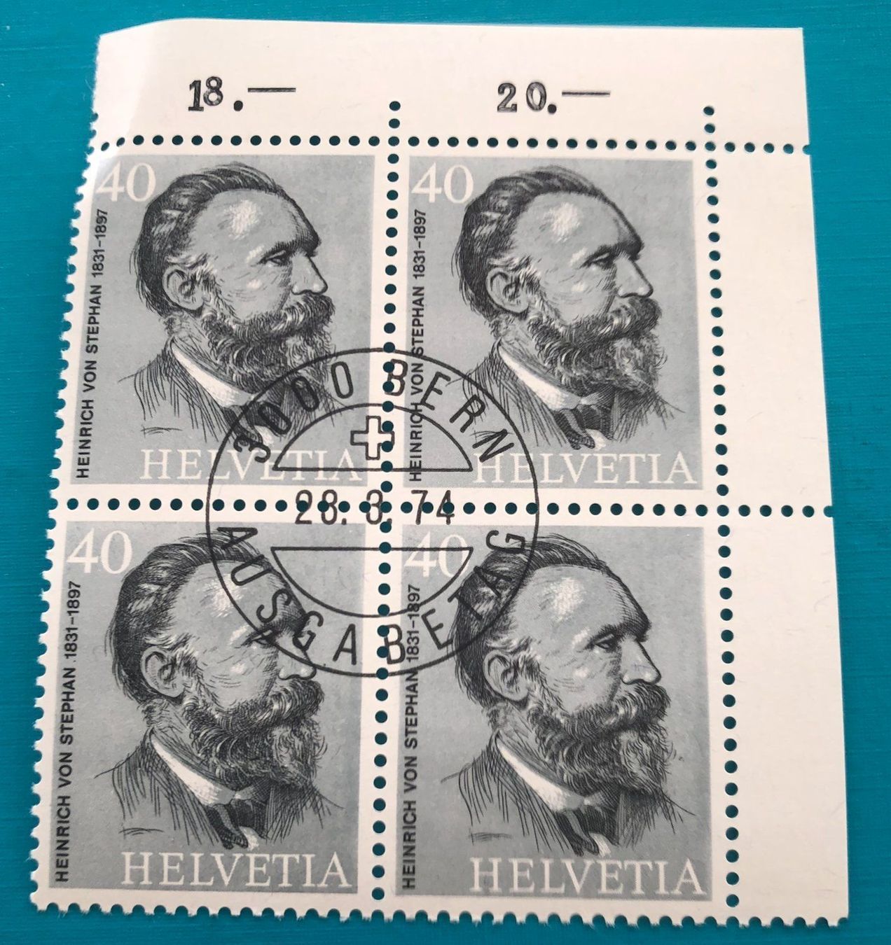 Tutti i francobolli: 4 er Block Nr.554 mit Vollstempel Bern – Usato da Aarau venduto da Billa007