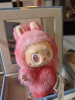 Portachiavi Pop Mart coniglio rosa peluche usato