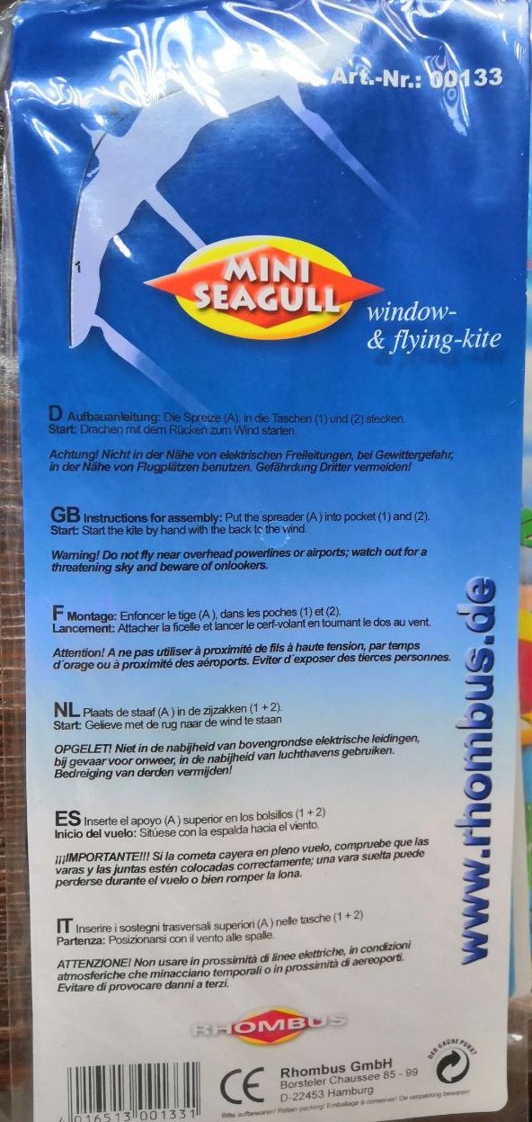 Sonstige Dekorationen & Accessoires: Rhombus Mini Seagull Kite Windspiel – Neu und originalverpackt aus Zürich von gemuesebouillon 1