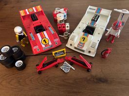 Playmobil Rennwagen Set aus den 80er und Zubehör