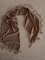 Etole mi-saison beige clair avec franges, NEUF bohème