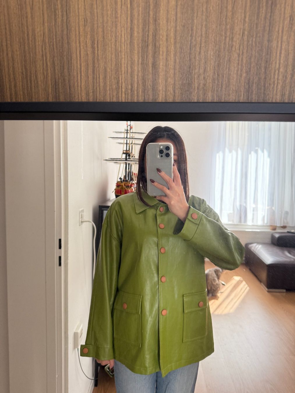 Giacche: Green leather jacket – Usato da St. Gallen venduto da trxcy 1