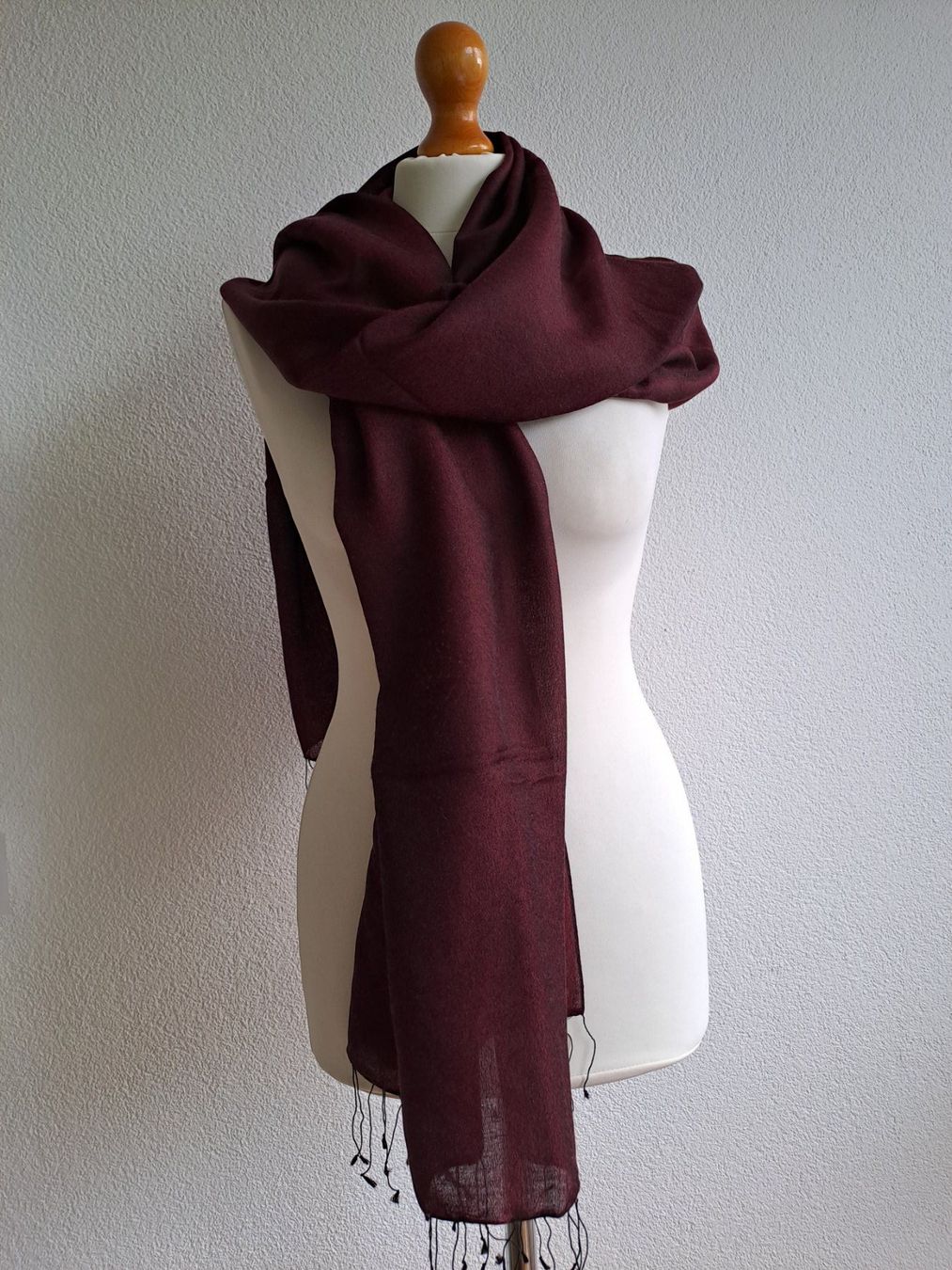 Foulard & Sciarpe: Hauchdünner Pashmina bordeaux-rot – Usato da Volketswil venduto da ronbons