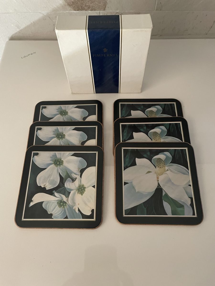 Sottobicchieri: 6 Pimpernel Coasters Flower Design with Box NEW – Nuovo e nell'imballaggio originale da Buttikon SZ venduto da trzurigo