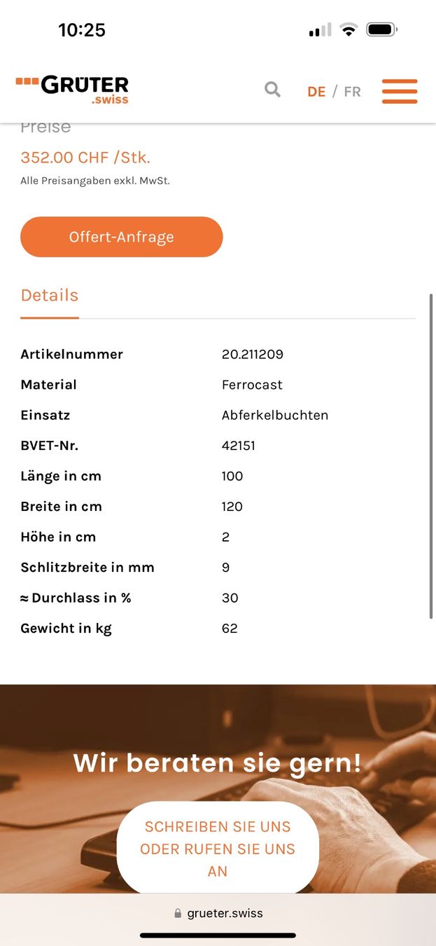 Altre attrezzature per stalle: Gussroste 120x80 10mm – Usato da Bätterkinden venduto da rip2000 3