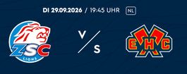 ZSC vs Biel am 29.9.2026 - 4 Sitzplätze