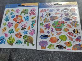 2 Bogen Sticker Meerjungfrau Fische neu
