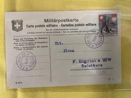 Militärpostkarte Armee 1917 Solothurn Rot Nr. 45 versendet