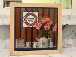 TOP-RARITÄT: Kaffee HAG, Hinterglas-Schild / keine Email