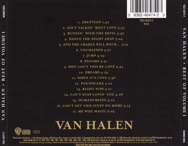 CDs: CD VAN HALEN - VOLUME 1 - HARD ROCK – D'occasion à PORRENTRTUY par RABAIS_SPORT 1