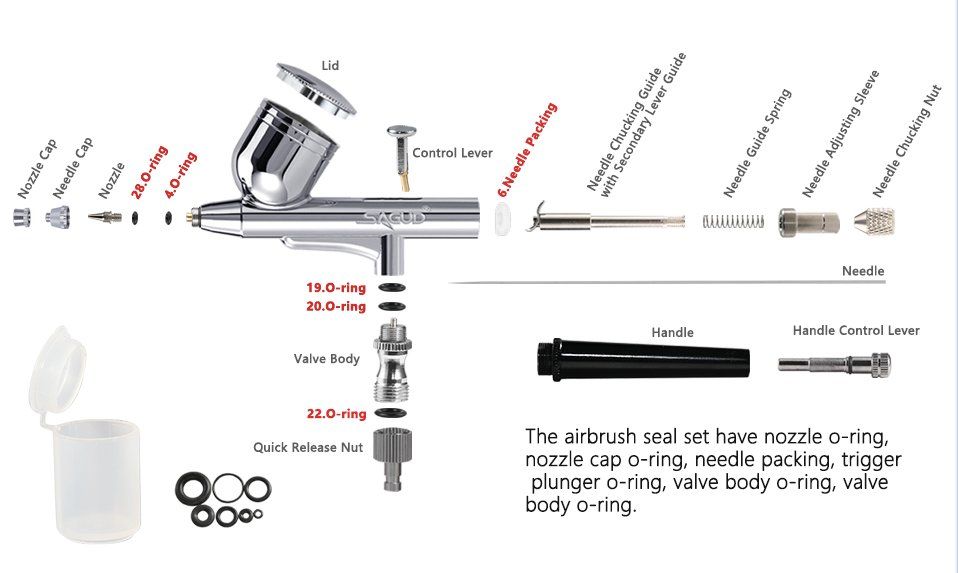 Tutti gli attrezzi: Airbrush-Pistole Set 0.3mm – Nuovo e nell'imballaggio originale da Geneve venduto da Titi2008 3