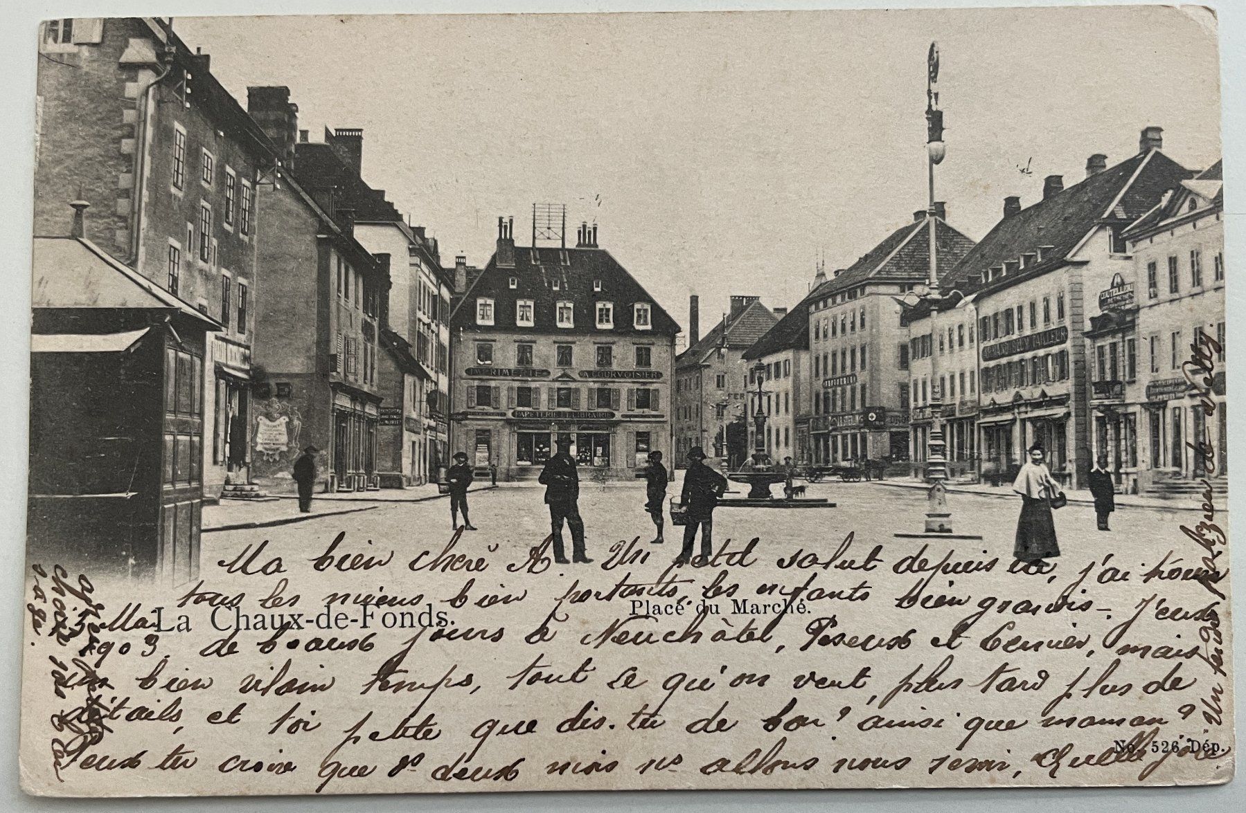 Ansichtskarten: La Chaux-de-Fonds - Place du Marché – Gebraucht aus Savagnier von Ne2065