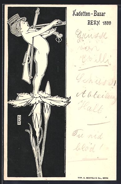 Ansichtskarten: Litho Bern, Kadetten-Bazat 1899, Kind mi – Gebraucht aus Berlin von bartko-reher